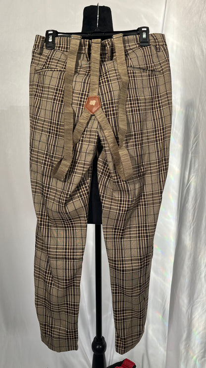 British Style Formal Suit Trousers Men's Plaid Suit Trousers Men's Men's Business Casual Pants size S