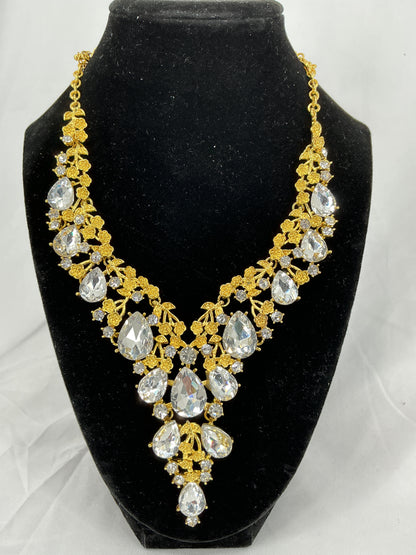 Imperial Golden Flora Teardrop Necklace