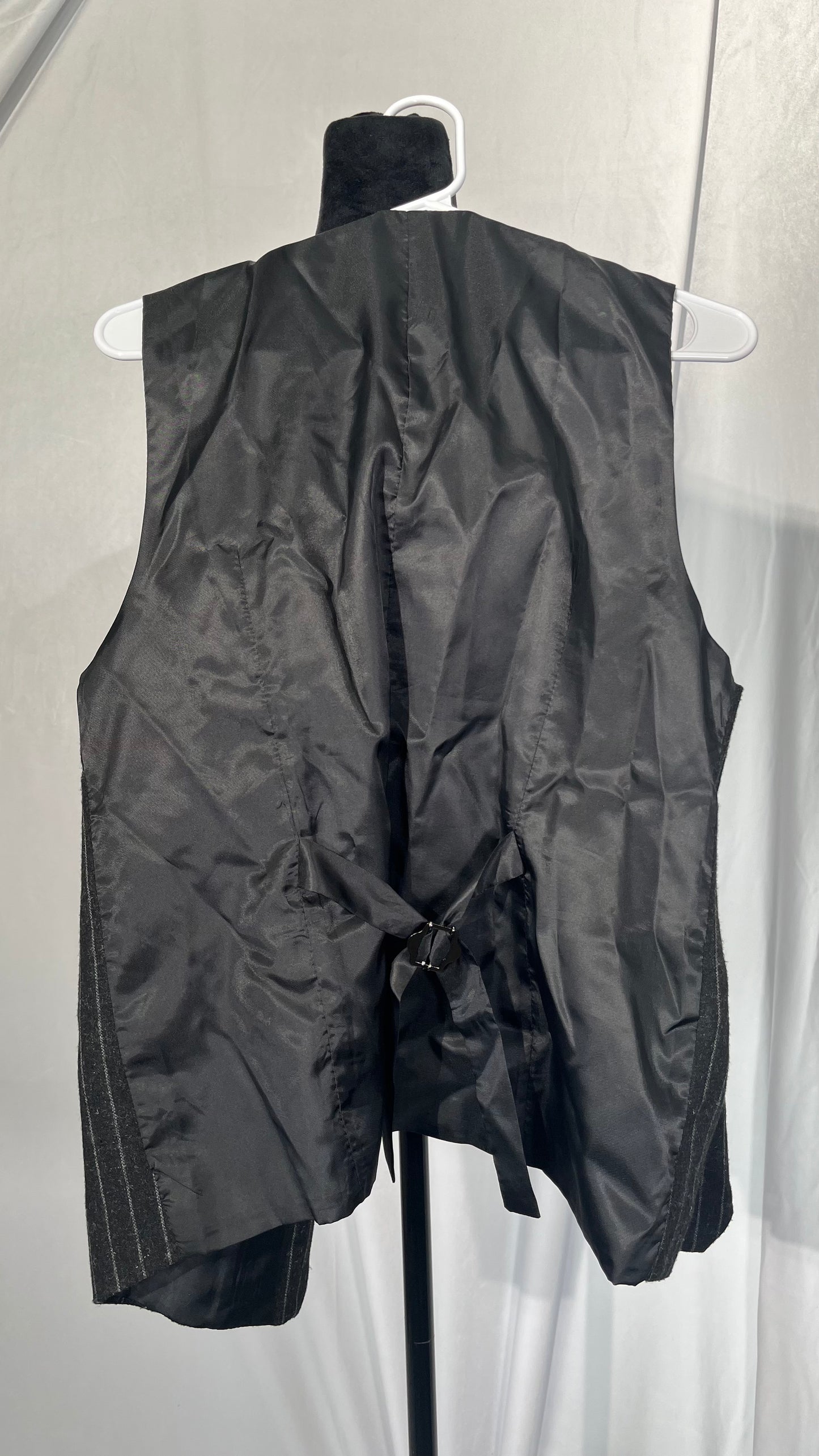 Jeovuanun Womens Striped Button Dressy Vest Jacket Casual Stretchy OL Fitted Tuxedo Suit Waistcoat  Size M