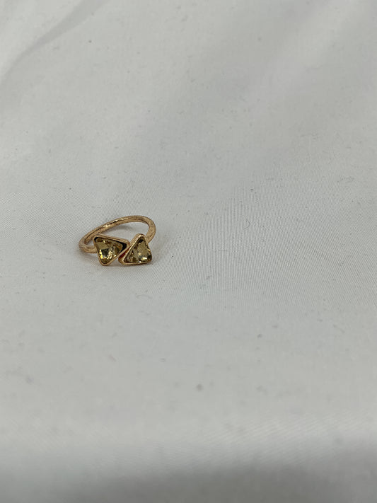 Golden Pyramid Duo Ring