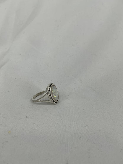 Silver ring set with opal.
