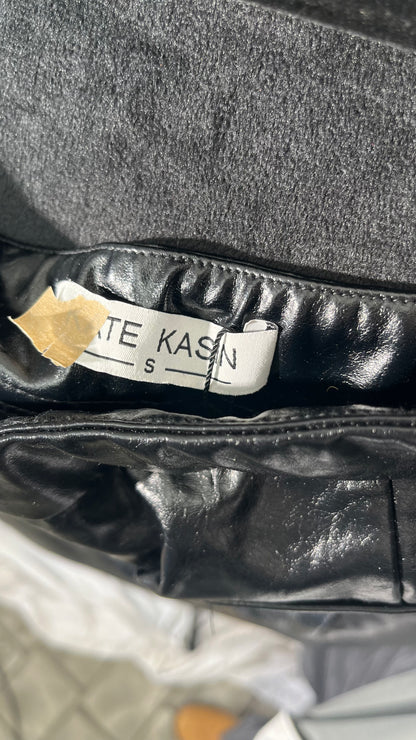 Women's PU Leather Wrap Short Skirt Zipper Front Closure Sexy Mini Skirts Black High Waisted Party Skirt Dress with PocketsSize S