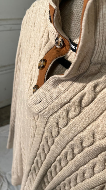 Arshiner Boy's Cable Knitted Sweater Half Zip Lightweight Casual Pullovers for Kids 2-11 Years Size M