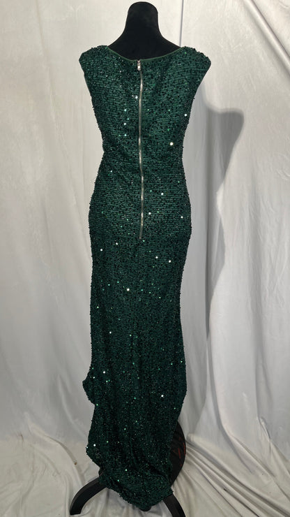 Women's Formal Evening Party Dresses Mermaid Sequins Glitter Wedding Guest Dresses Elegant V Neck Maxi Dress Prom Gown Size S