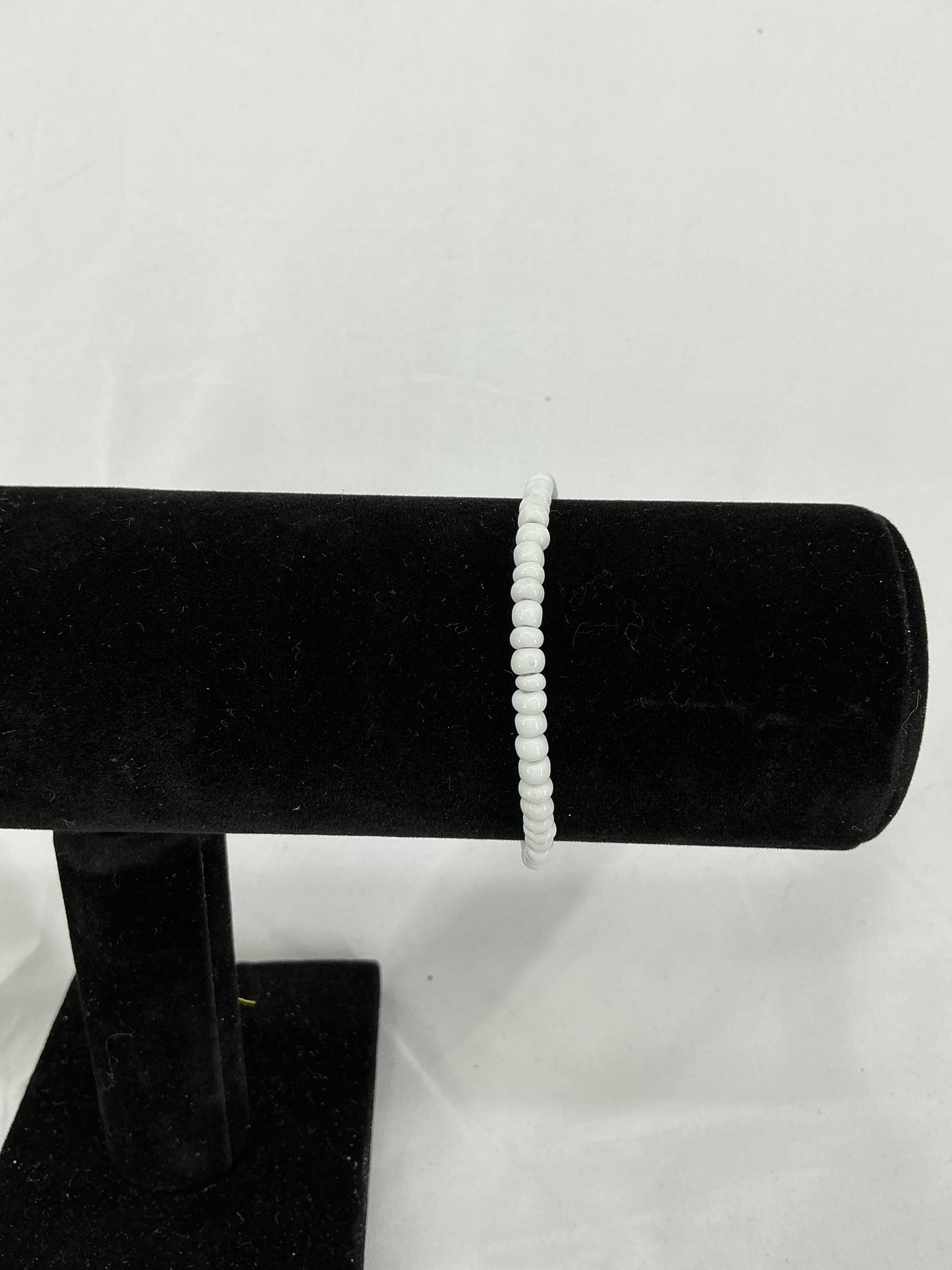 Simple white beaded bracelet