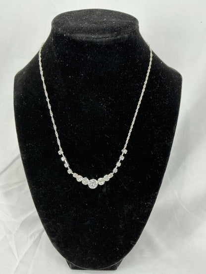 Silver gradient rhinestone necklace