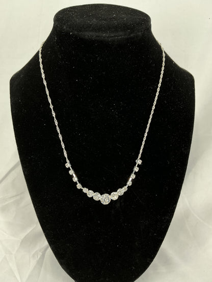 Silver gradient rhinestone necklace