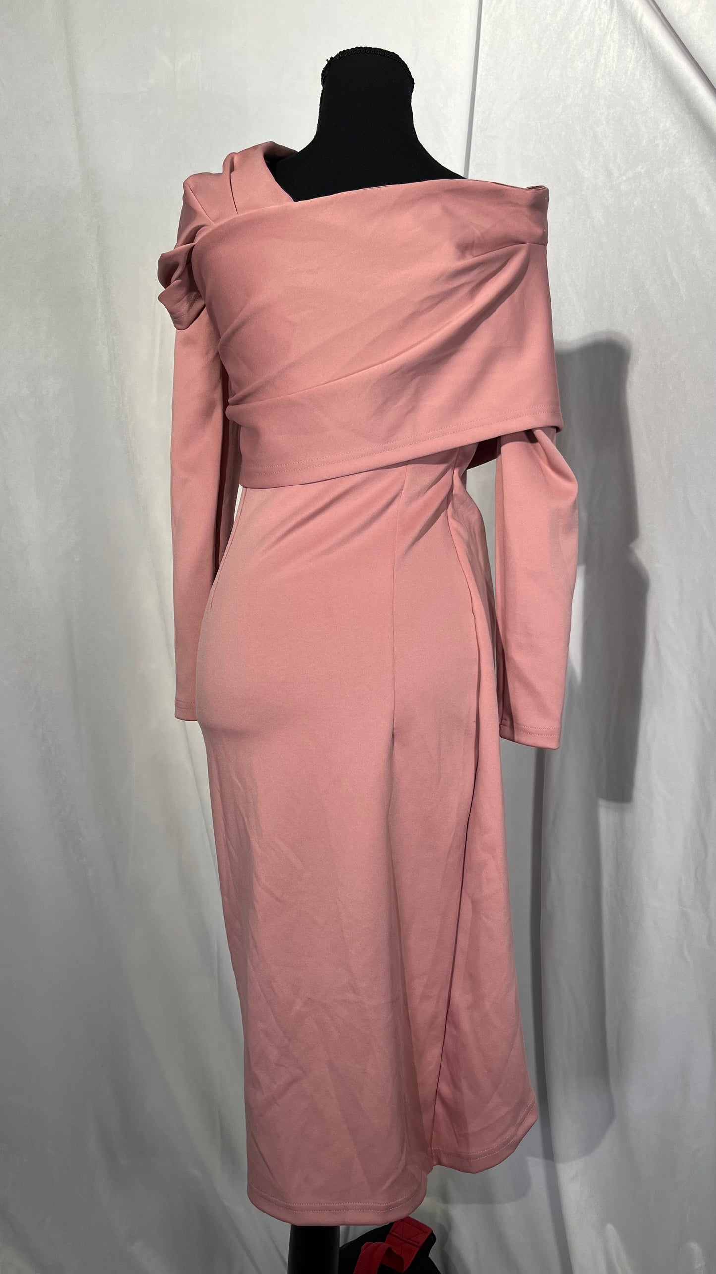 SHEIN Modely Asymmetrical Neck Wrap Hem DressSize No