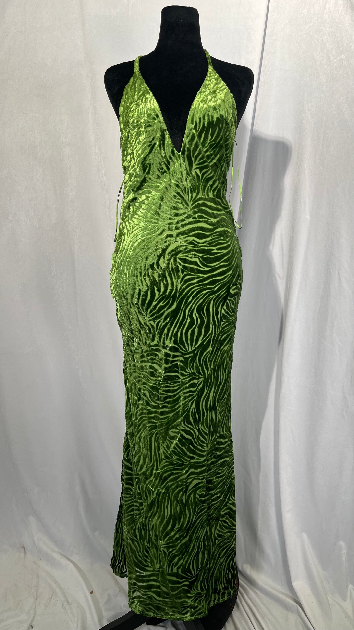 Spaghetti Strap Prom Dress Long Sexy Beaded Formal Dresses Ruched Split Cocktail Dresssize S