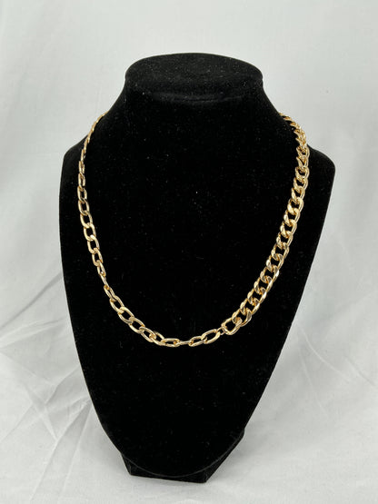 Gold asymmetrical spliced chain necklace
