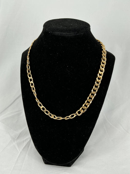 Gold asymmetrical spliced chain necklace