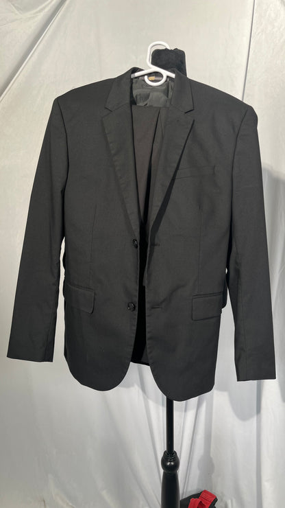 Men's Slim Fit Suit Separates, Solid Black, 36 Regular Size 42R