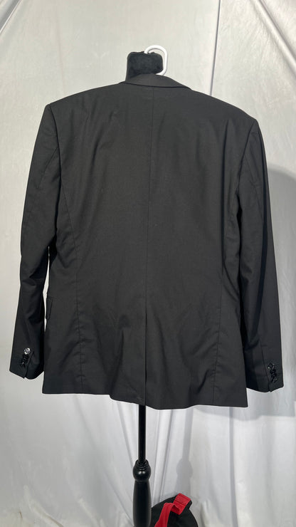 Men's Slim Fit Suit Separates, Solid Black, 36 Regular Size 42R