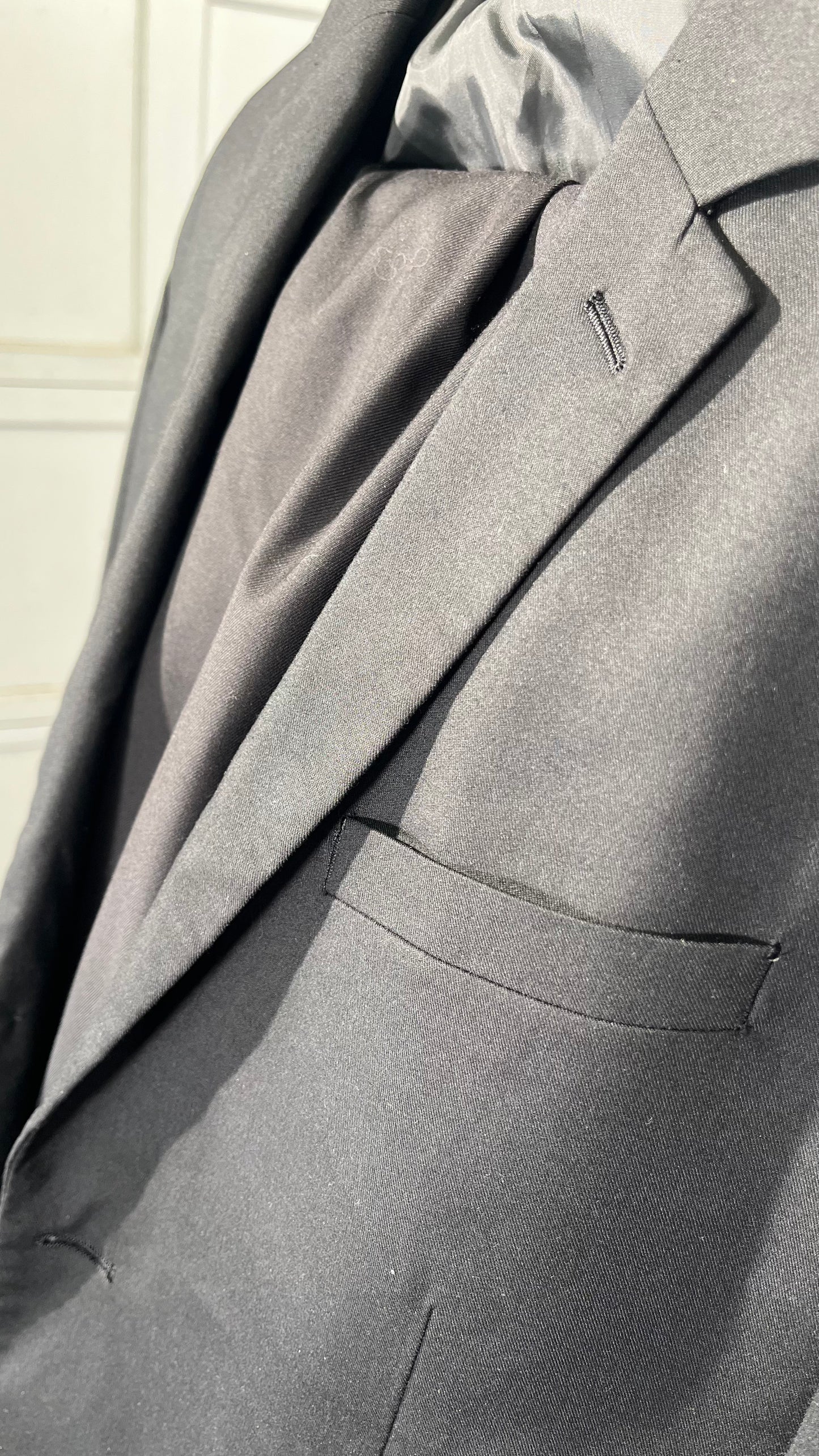 Men's Slim Fit Suit Separates, Solid Black, 36 Regular Size 42R