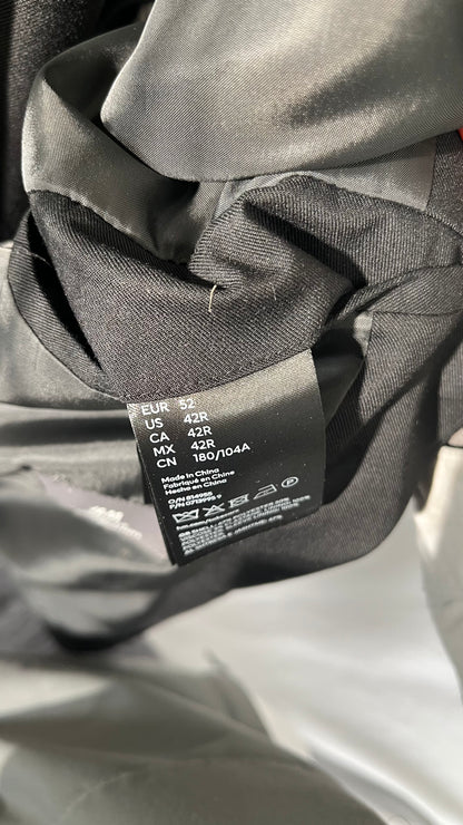 Men's Slim Fit Suit Separates, Solid Black, 36 Regular Size 42R