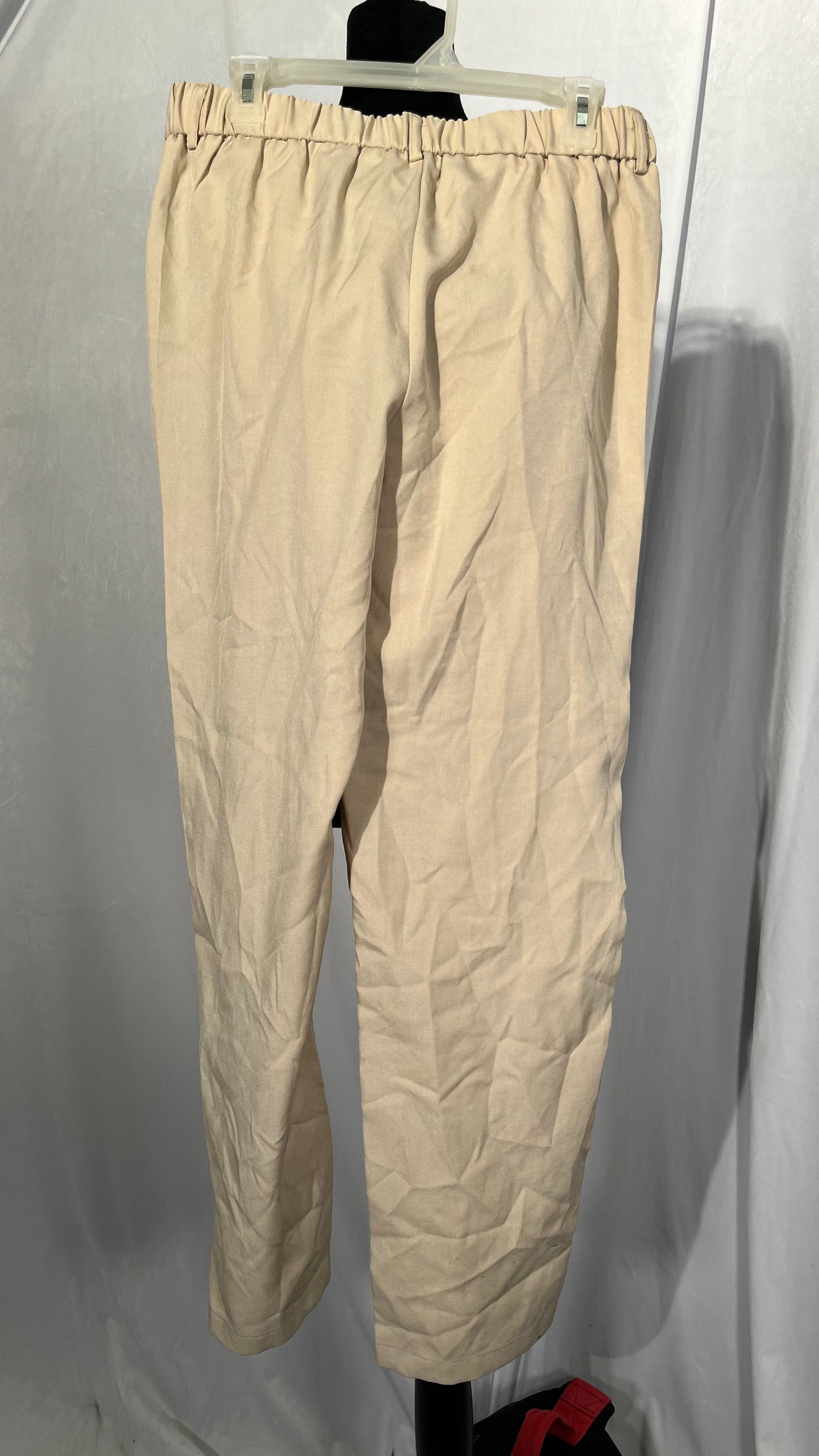 Mens Elastic Waist Summer Pants Drawstring Casual Pants Solid Cotton Linen Beach Pants for Men Full Length Trousers Size L