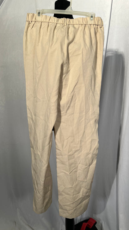 Mens Elastic Waist Summer Pants Drawstring Casual Pants Solid Cotton Linen Beach Pants for Men Full Length Trousers Size L