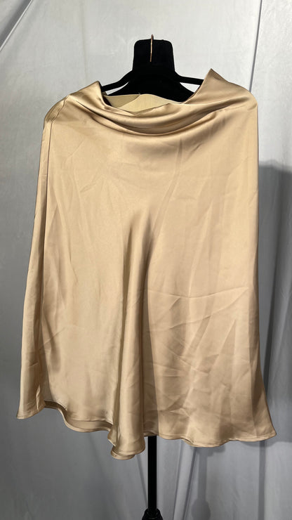 Women's Satin Mini Skirts High Waisted Silk Short Skirt Casual A-Line Zipper Party Skirts Size S