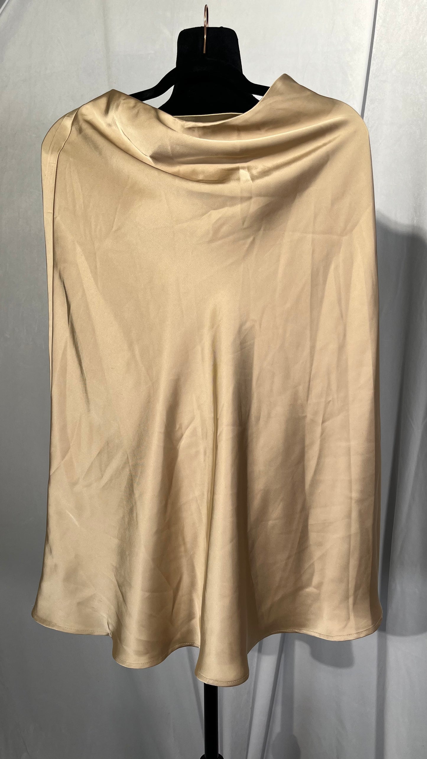 Women's Satin Mini Skirts High Waisted Silk Short Skirt Casual A-Line Zipper Party Skirts Size S