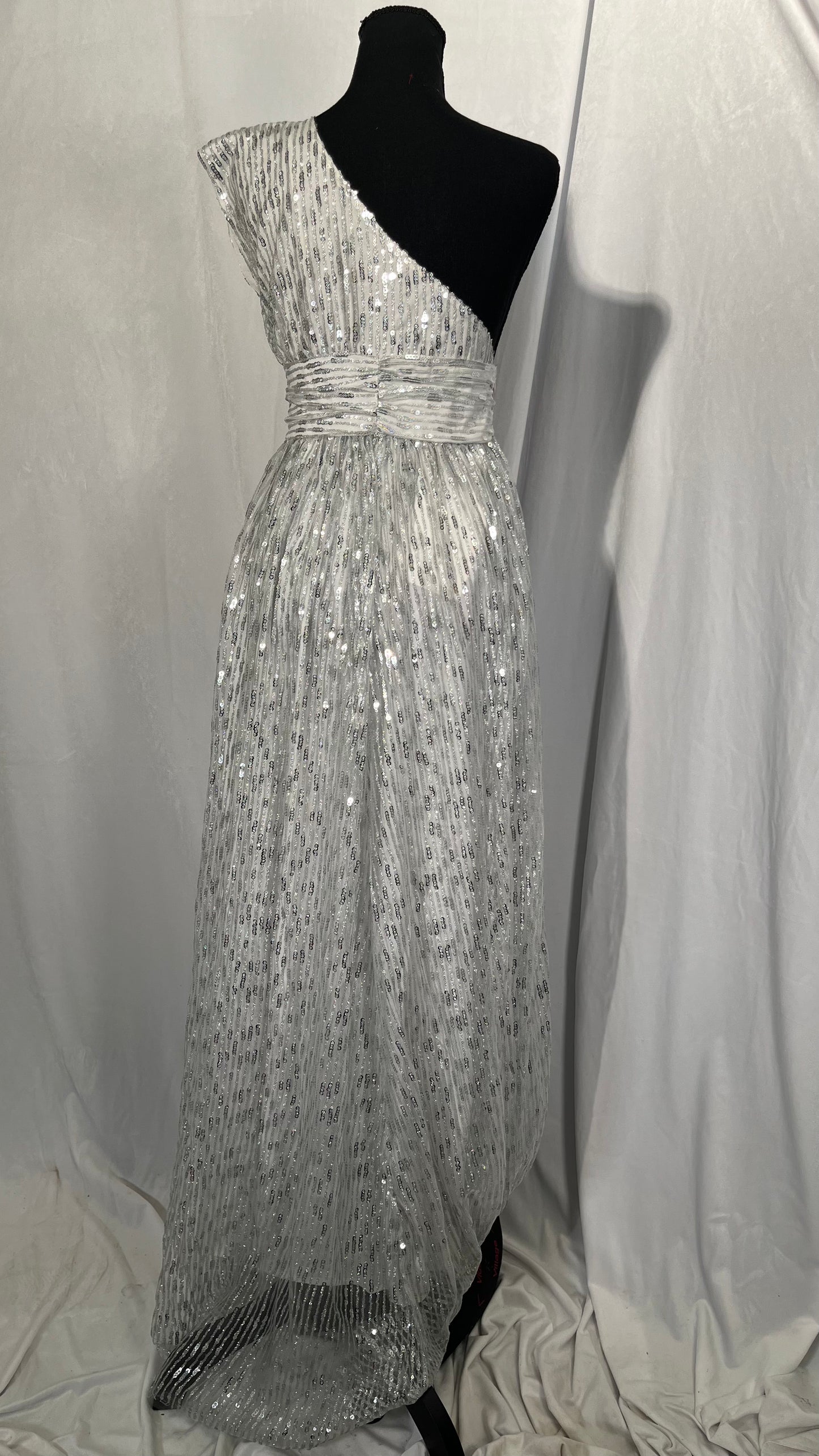 Women's Glitter Sequin One Shoulder Prom Dress with Slit Long A Line Formal Evening Party Gown Size S