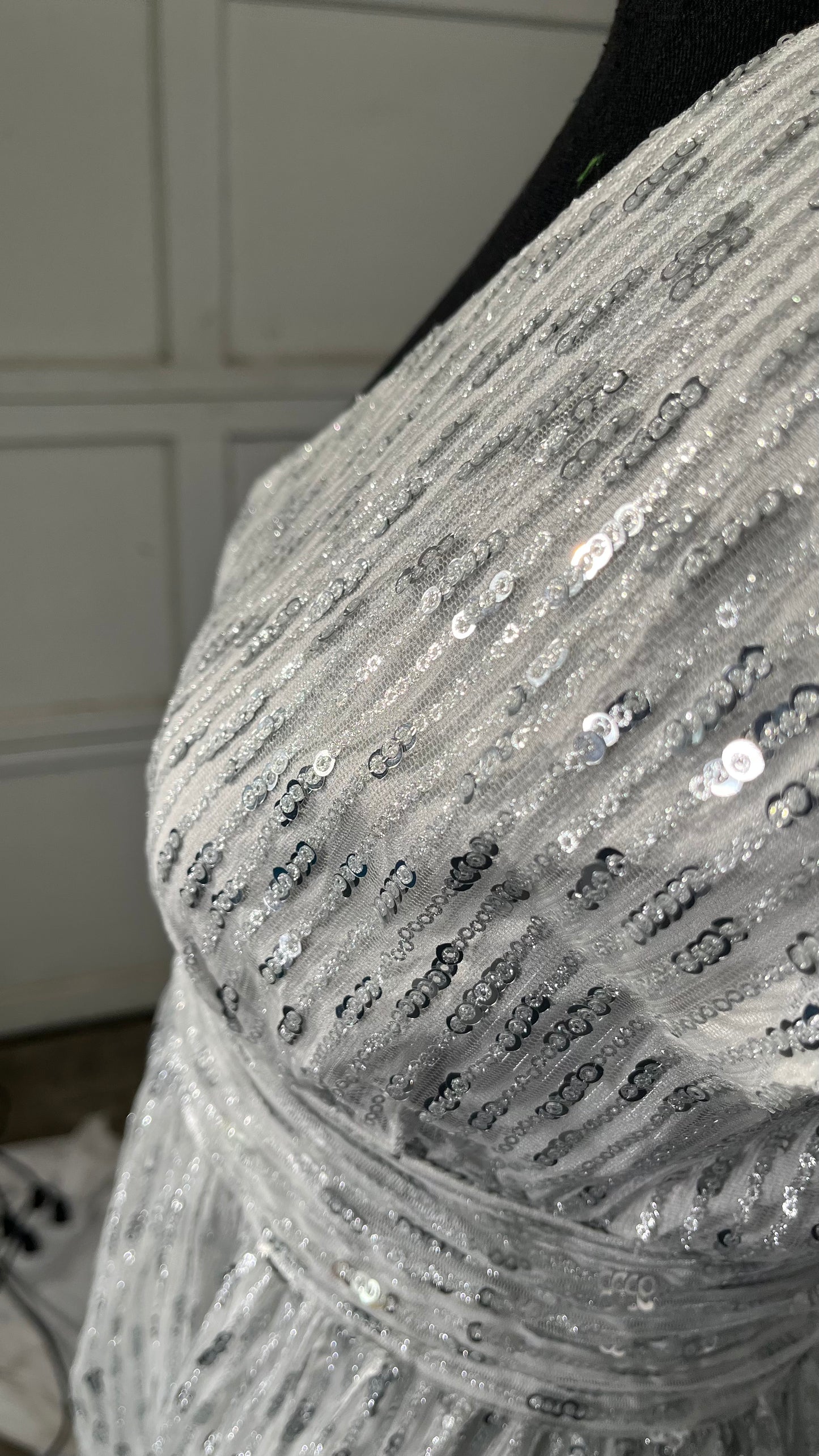 Women's Glitter Sequin One Shoulder Prom Dress with Slit Long A Line Formal Evening Party Gown Size S