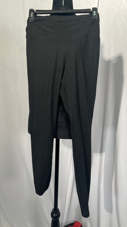 Women's Black Skinny Dress Pants Pull on Stretch Ankle Length Work Treggings with Side Zipper  Size S-M