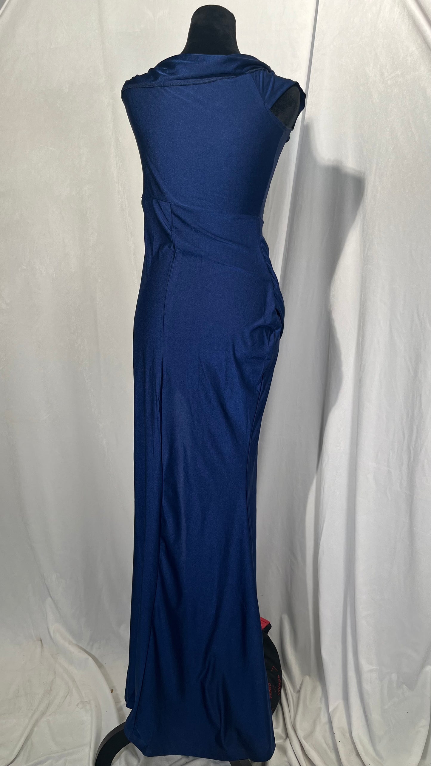 Off Shoulder Prom Dresses with Slit for Women Pleated Mermaid Satin Formal Evening Gown  Size M