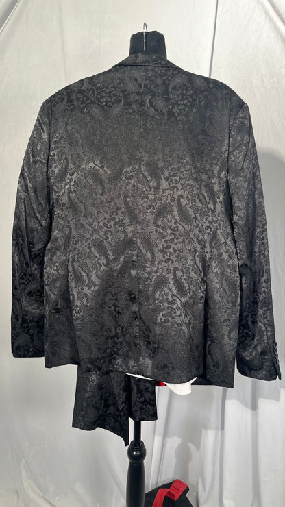 Double Breasted Blazer Men Floral Jacquard Blazers Size 40