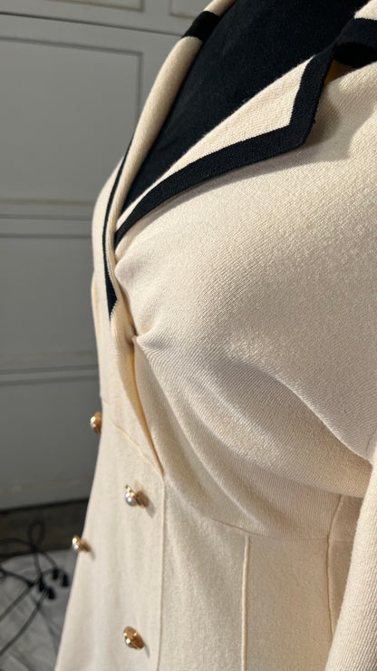 GOELIA Mini Sweater Dress for Women, Button up 3/4 Sleeve Knit Dresses for Teacher Work Business  Size S