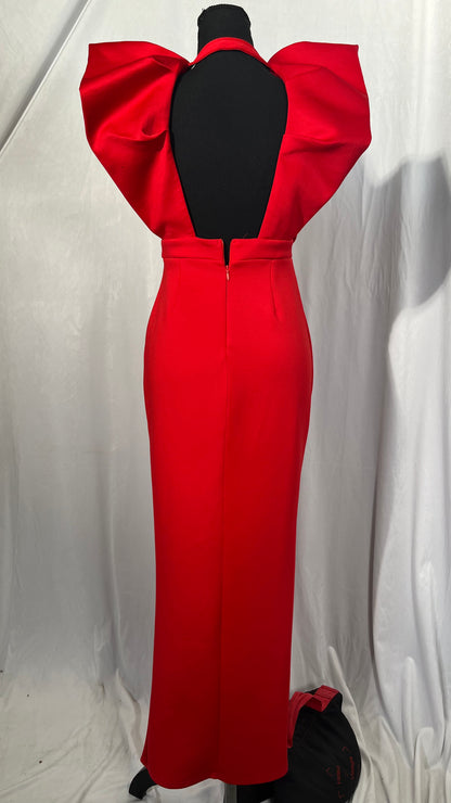 Memoriesea Women's Sexy Off Shoulder Bodycon Lantern Sleeve Front Hook Midi Party Dress Size S Active