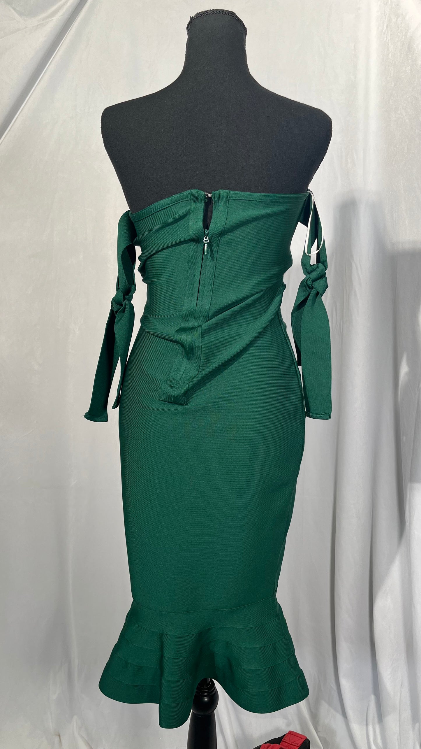 Women's Bandage Dress Off Shoulder Bow-tie Mermaid Bodycon Dresses  Size S