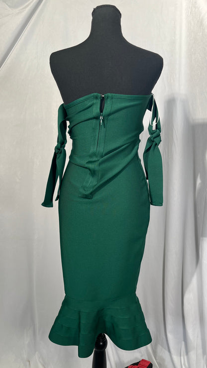 Women's Bandage Dress Off Shoulder Bow-tie Mermaid Bodycon Dresses  Size S