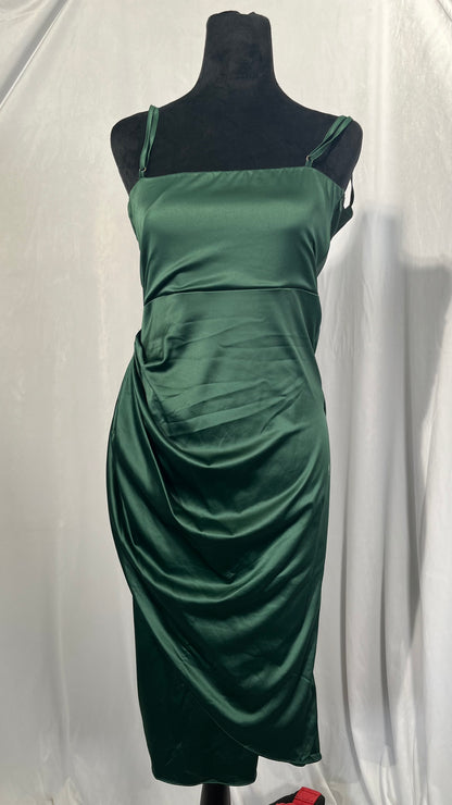 Realtix Satin Silk Backless Tube Tops Maxi Dress for Women Low Back Hollow Out Elegant Strapless Long Dresses Wedding Guest Size M