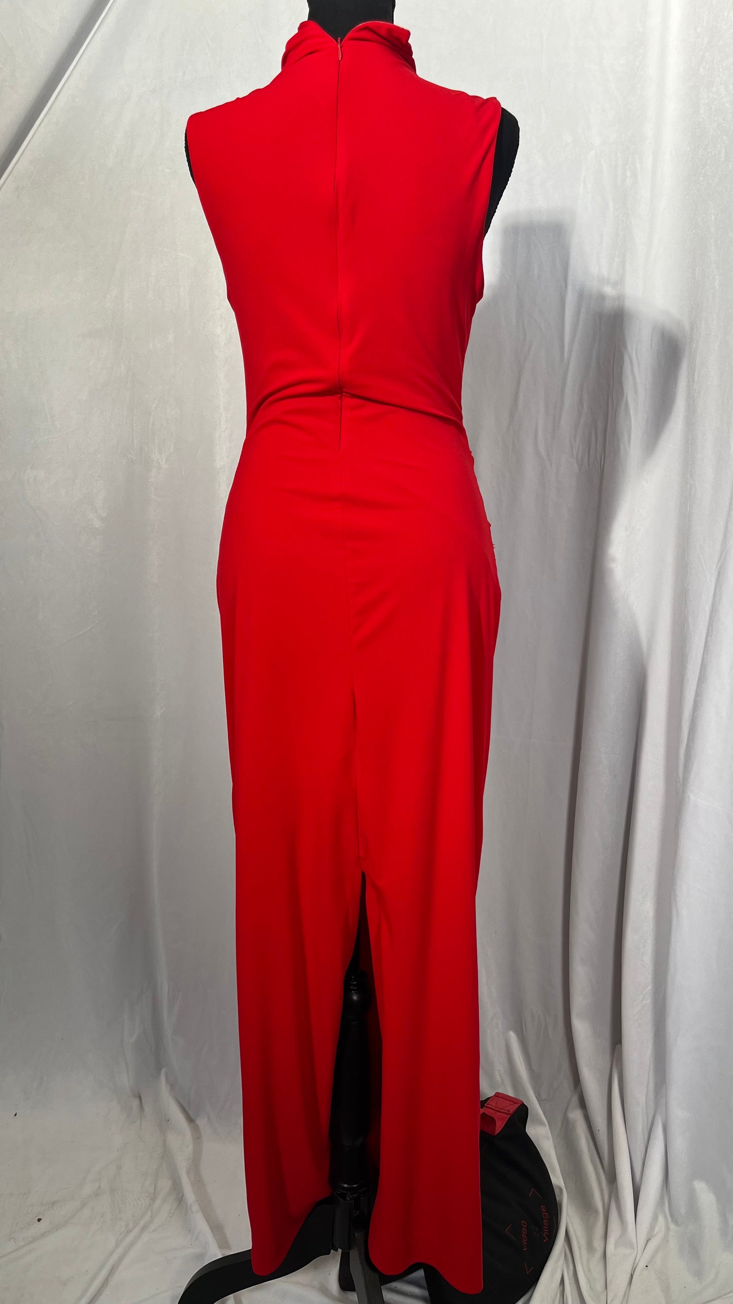 LAGSHIAN Women's Elegant One Shoulder Sleeveless Bodycon Ruched Party Cocktail Formal Midi Dress  Size S