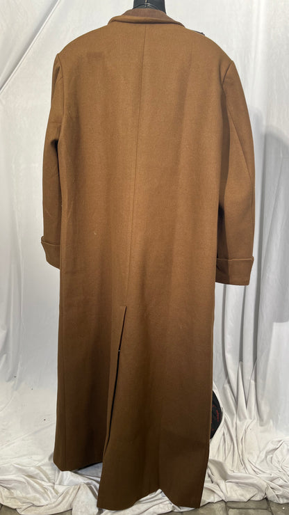 Runcati Mens Full Length Trench Coat Notched Lapel Long Jacket Double Breasted Classic Winter Overcoat Size XL