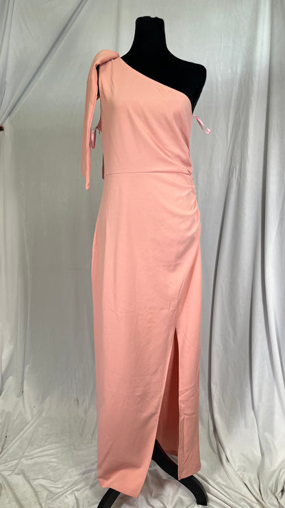 One Shoulder Formal Wedding Guest Dresses Spaghetti Strap High Slit Prom Dress Sleeveless Sexy Cocktail Long Dress Size M