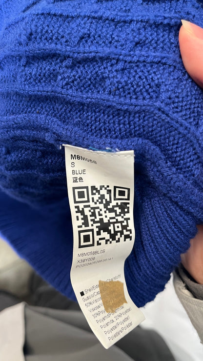 Womens Sweater Dress Sexy Crewneck Long Sleeve Blue Size S