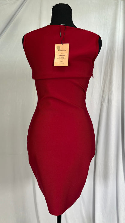 Women's Mini Short Dress Solid Tie Backless Slit Thigh Mini Dress Sleeveless Sexy  Size S