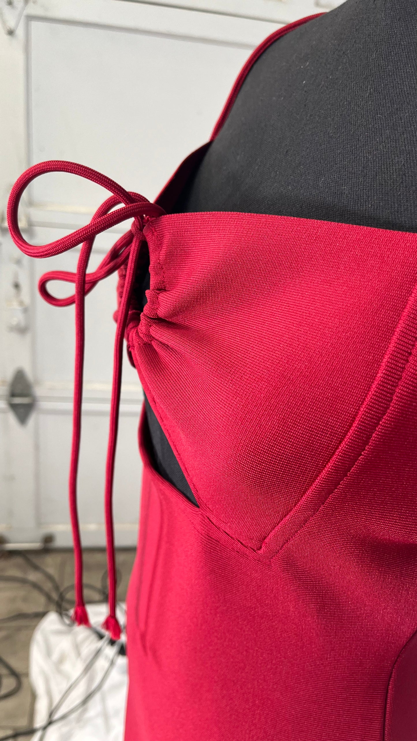 Women's Mini Short Dress Solid Tie Backless Slit Thigh Mini Dress Sleeveless Sexy  Size S