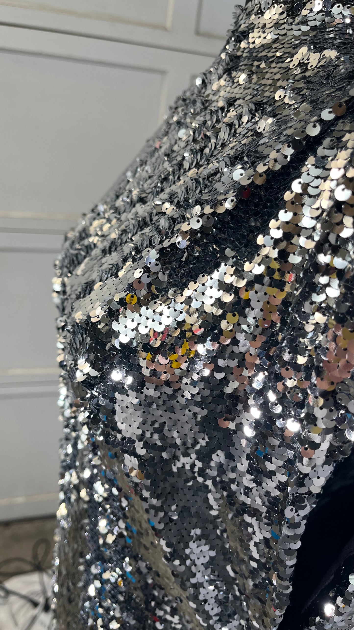 PrettyGuide Women's Sparkly Sequin Dress Adjustable Spaghetti Strap Shimmer Bodycon Mini Club Dresses Party Night Size S