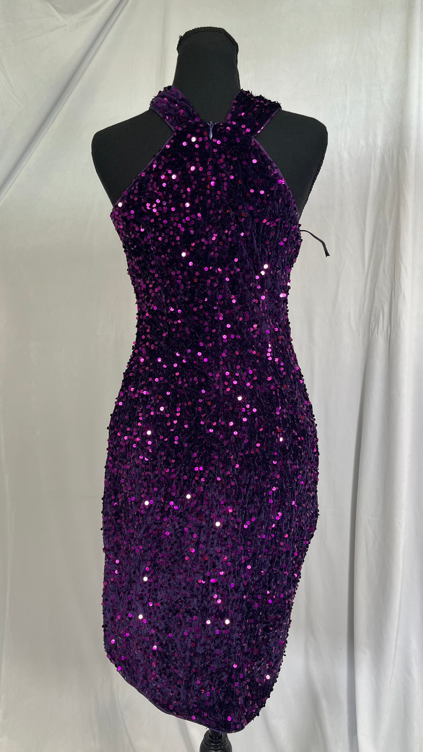 Sexy Bodycon Dresses for Women,Elegant Sparkly Dress One Shoulder Sequin Slim Slit Maxi Dress for Wedding Guest Cocktail Party Evening Ball Gown Nightclub Dinner Purple XL  Size S