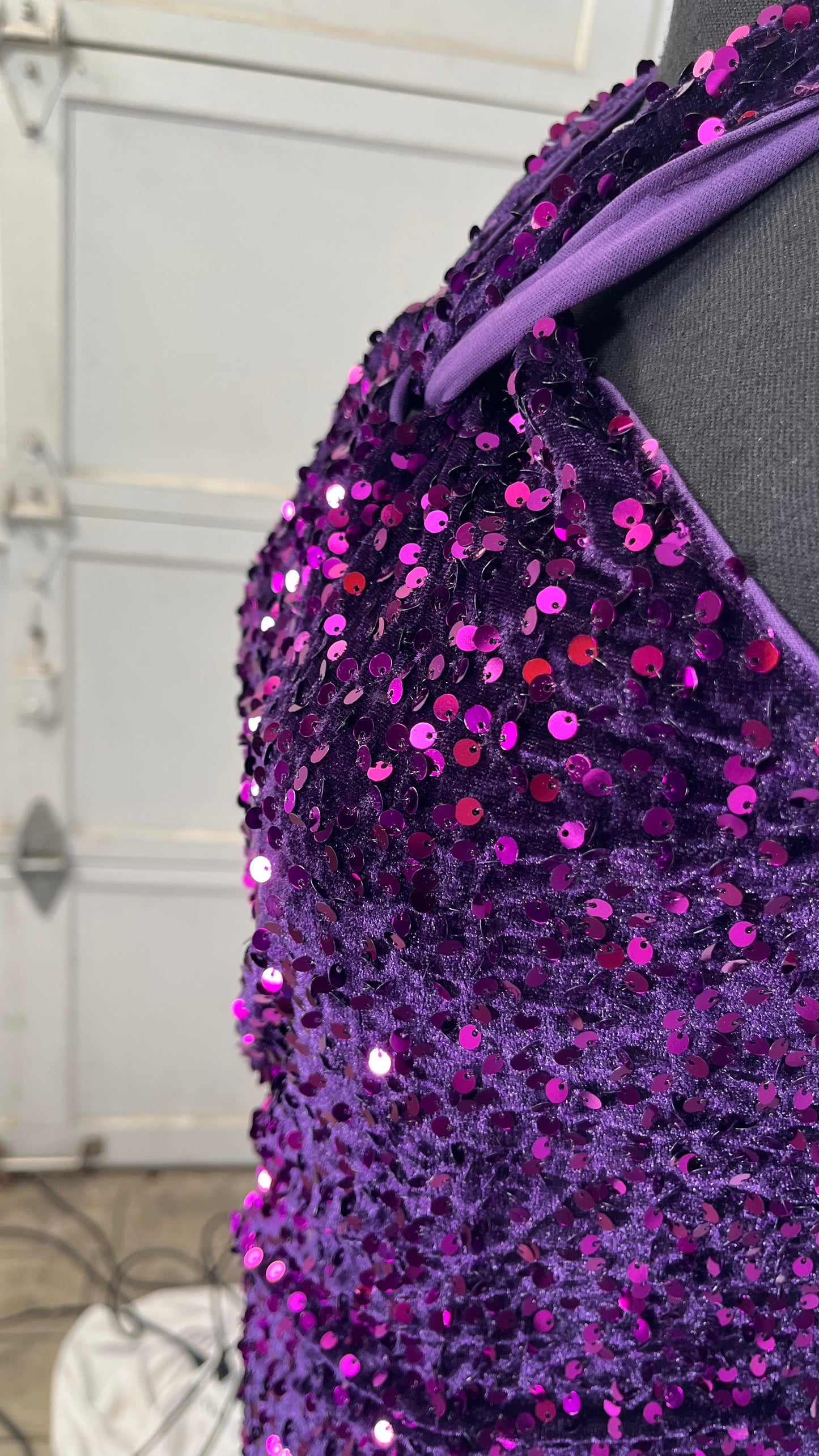 Sexy Bodycon Dresses for Women,Elegant Sparkly Dress One Shoulder Sequin Slim Slit Maxi Dress for Wedding Guest Cocktail Party Evening Ball Gown Nightclub Dinner Purple XL  Size S