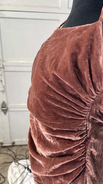 Taylor Womens Velvet Spaghetti Strap Slip Midi DressCasual Dress  Size S