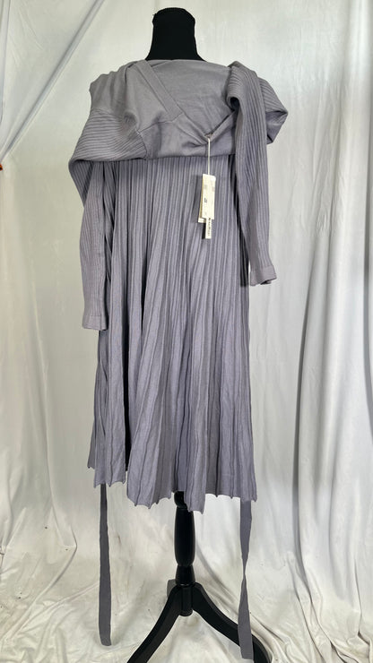 SOMTHRON Women's Turtleneck Jumper Dress, Elegant, High Closed, Long Sleeve, Ribbed, Knitted, Stretchy, Plain Bodycon Maxi Dress  Size M