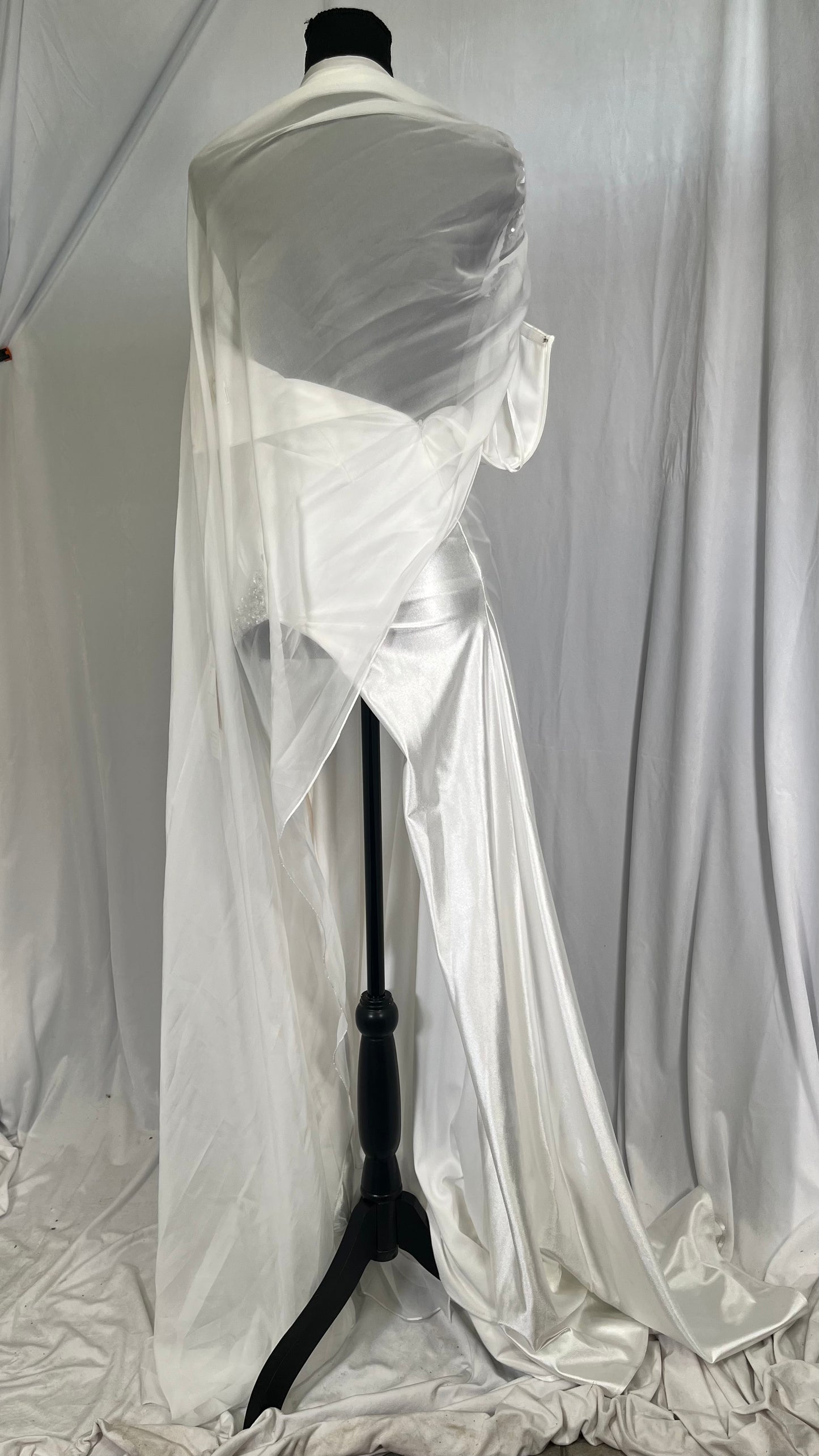 Long Sleeves Mermaid Wedding Dresses for Bride Satin Sweetheart Bridal Gowns Formal Evening Dress with Slit LAW700  Size NO