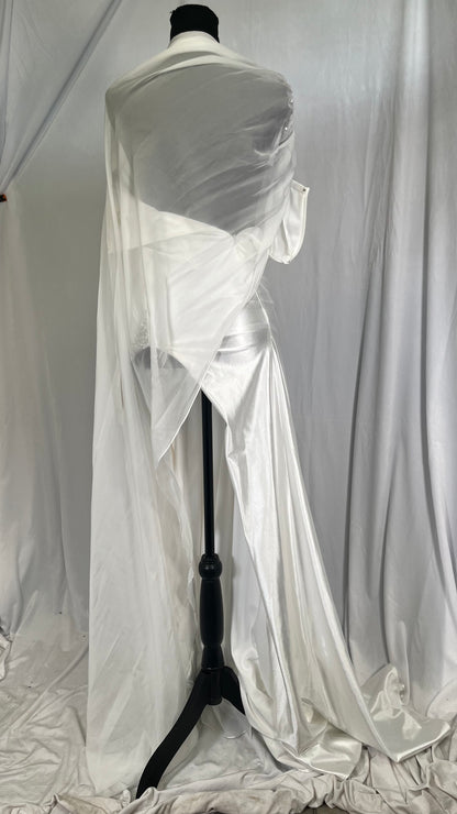 Long Sleeves Mermaid Wedding Dresses for Bride Satin Sweetheart Bridal Gowns Formal Evening Dress with Slit LAW700  Size NO