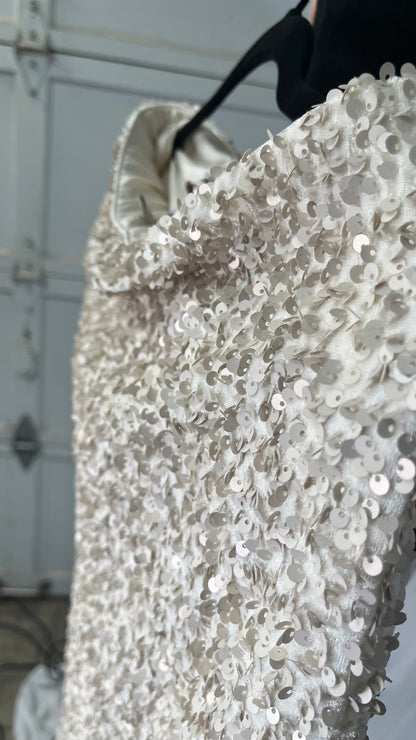 Women See Through Sequin Skirts Low Waist Straight Long Skirts Summer Elegant Sexy Beach Skirts  Size S