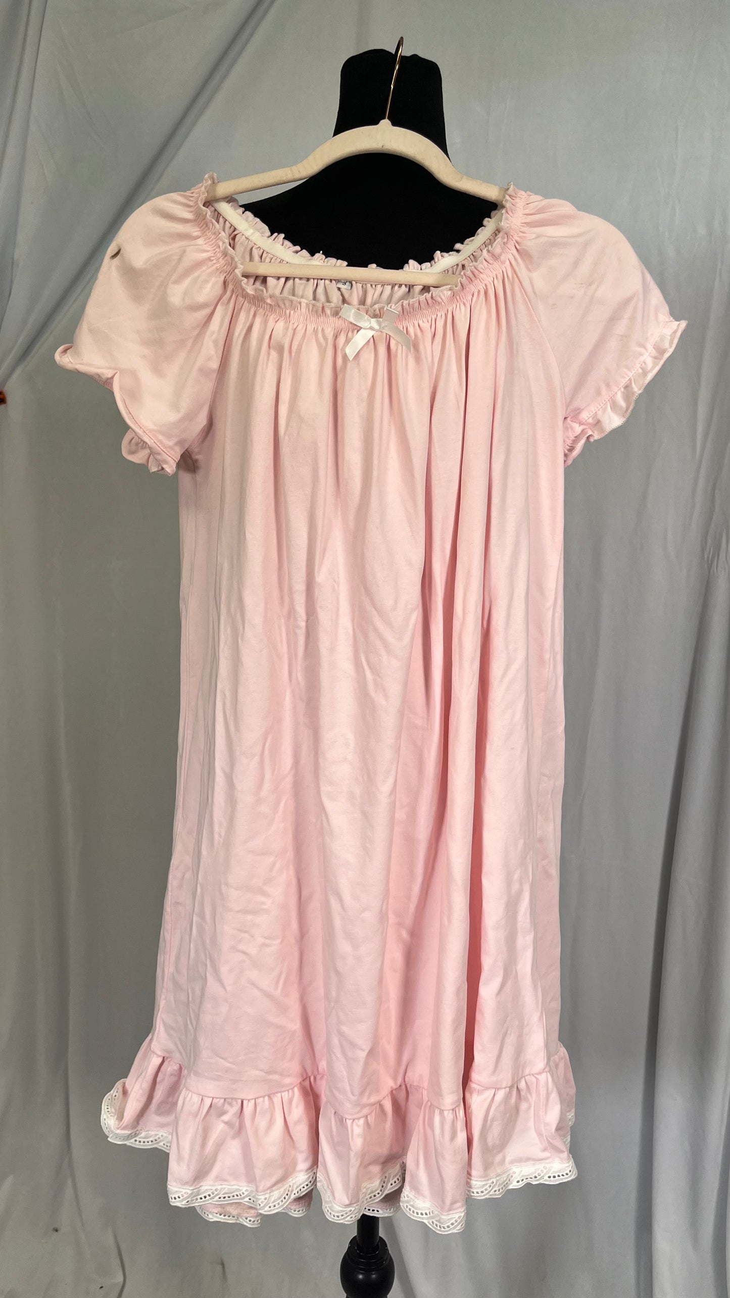 Nanxson Women's Cotton Nightdress Summer Short Sleeve Nightdress Vintage Pajamas Size S