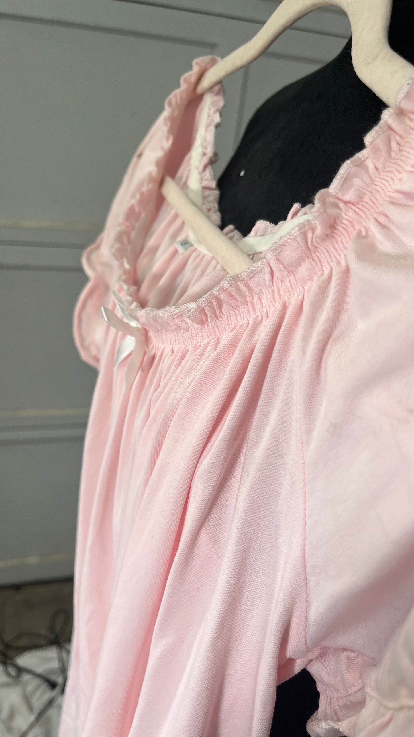 Nanxson Women's Cotton Nightdress Summer Short Sleeve Nightdress Vintage Pajamas Size S