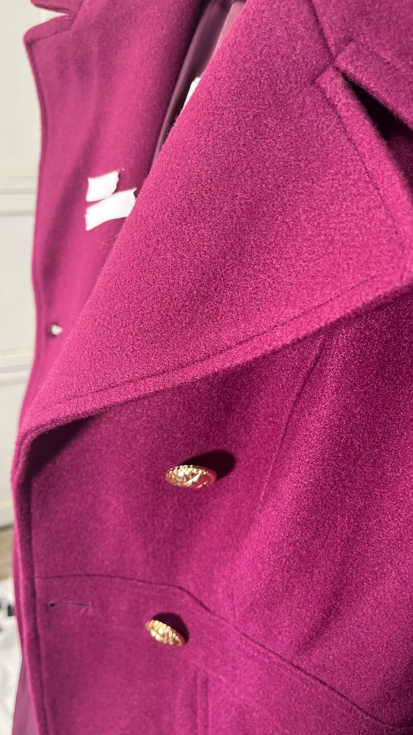 Women's Pea Coat Winter Wool Blend Trench Coat Stand Collar Casual Overcoat Double Breasted Woolen Peacoat Jacket  Size S